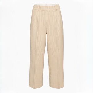 Wilfred Aritzia Effortless Cropped Pants Beige Houndstooth Size 0